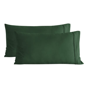 Superfine Washed Microfibre King Pillowcase Twin Pack Hunter Green