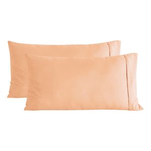 Superfine Washed Microfibre King Pillowcase Twin Pack Peach