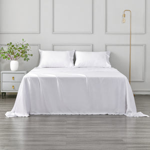 Matte Satin Sheet Set White