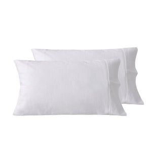 Linen Cotton Standard Pillowcase Twin Pack - White