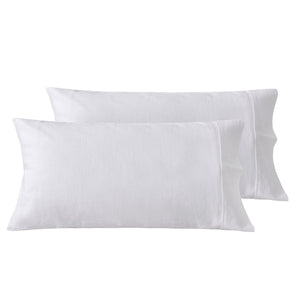 Linen Cotton King Pillowcase Twin Pack - White