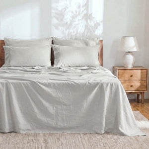 Linen Cotton Sheet Set Dove Grey