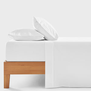 300TC Cotton Percale Sheet Set White