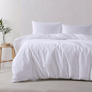 300TC Cotton Percale Quilt Cover Set White