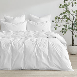 300TC Cotton Percale Quilt Cover Set White