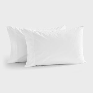 300TC Cotton Percale Standard Pillowcase White Twin Pack