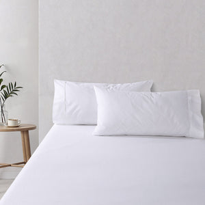 300TC Cotton Percale King Pillowcase White Twin Pack