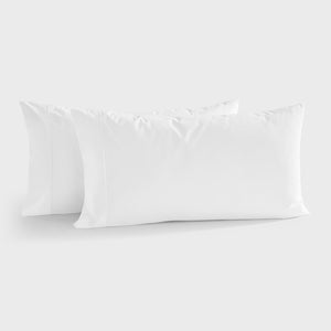 300TC Cotton Percale King Pillowcase White Twin Pack