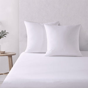 300TC Cotton Percale Euro Pillowcase White Twin Pack
