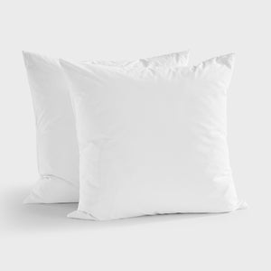 300TC Cotton Percale Euro Pillowcase White Twin Pack