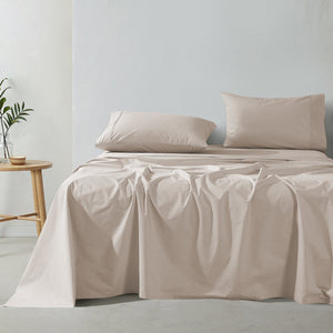 300TC Cotton Percale Sheet Set Oat