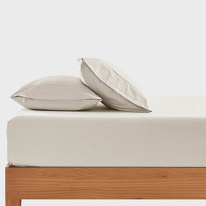 300TC Cotton Percale Combo Fitted Sheet Set Oat