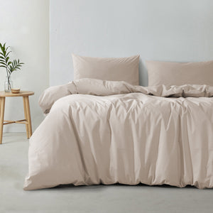 300TC Cotton Percale Quilt Cover Set Oat