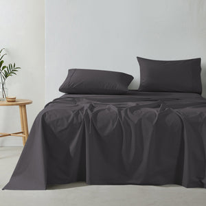 300TC Cotton Percale Sheet Set Charcoal
