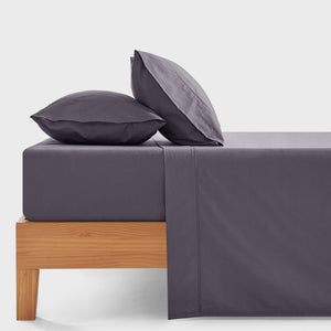 300TC Cotton Percale Sheet Set Charcoal