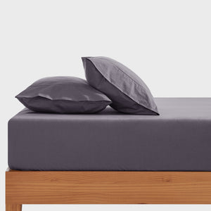 300TC Cotton Percale Combo Fitted Sheet Set Charcoal