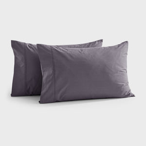 300TC Cotton Percale Standard Pillowcase Charcoal Twin Pack