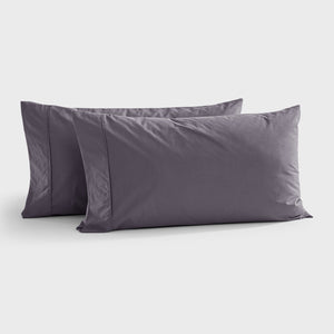 300TC Cotton Percale King Pillowcase Charcoal Twin Pack