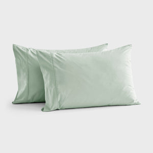 300TC Cotton Percale Standard Pillowcase Sage Twin Pack