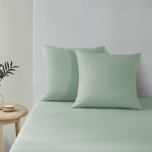 300TC Cotton Percale Euro Pillowcase Sage Twin Pack