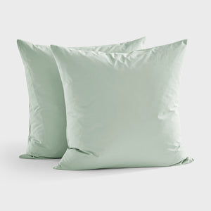 300TC Cotton Percale Euro Pillowcase Sage Twin Pack