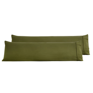 Superfine Washed Microfibre Body Pillowcase Twin Pack - Olive
