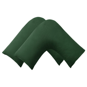 Superfine Washed Microfibre V-Shape Pillowcase Twin Pack - Hunter Green