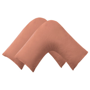 Superfine Washed Microfibre V-Shape Pillowcase Twin Pack - Pink Clay