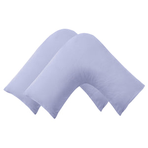 Superfine Washed Microfibre V-Shape Pillowcase Twin Pack - Lilac