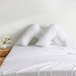 300TC Cotton Percale V-Shape Pillowcase White Twin Pack