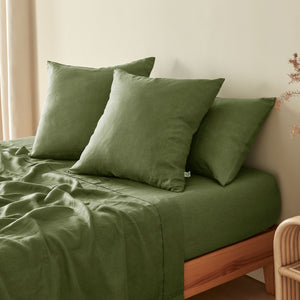 100% European Flax Linen Hunter Euro Pillowcase Twin Pack