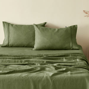 100% European Flax Linen Hunter Standard Pillowcase Twin Pack