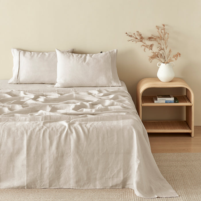 100% European Flax Linen Sheet Set Natural