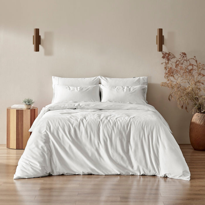400TC Bamboo Cotton Sateen Quilt Cover Set White