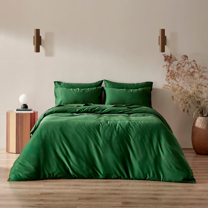 400TC Bamboo Cotton Sateen Quilt Cover Set Eden Green