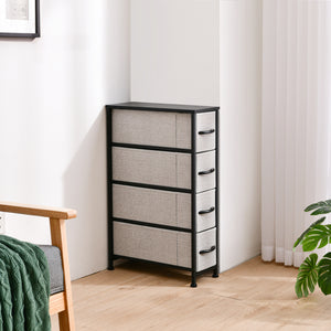 Luna 4 Drawer Fabric Tallboy Grey