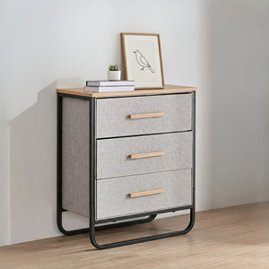 Selene 3 Drawer Fabric Dresser 60x35x73cm