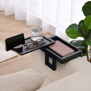 Japandi Armrest Sofa Tray Table Black