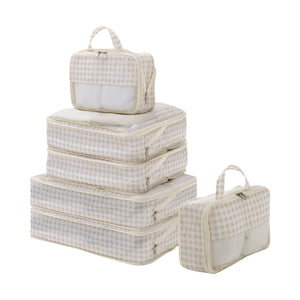 Condenso Set of 6 Compression Packing Cubes for Travel Storage Natural