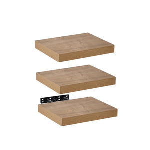 Seiso Floating Wall Shelves Display Rack (Set of 3) Small 30cm Honey Oak
