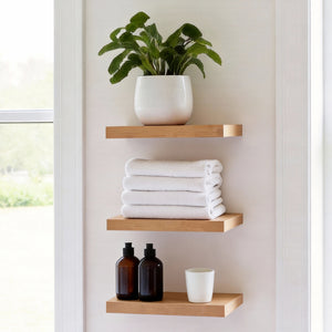 Seiso Floating Wall Shelves Display Rack (Set of 3) Honey Oak