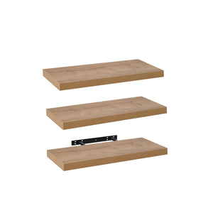 Seiso Floating Wall Shelves Display Rack (Set of 3) Medium 60cm Honey Oak