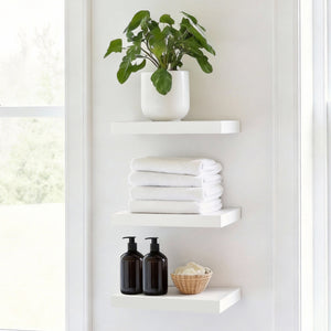 Seiso Floating Wall Shelves Display Rack (Set of 3) White