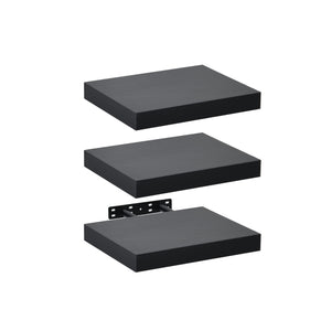 Seiso Floating Wall Shelves Display Rack (Set of 3) Small 30cm Black