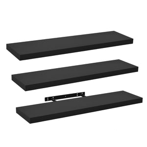 Seiso Floating Wall Shelves Display Rack (Set of 3) Large 90cm Black