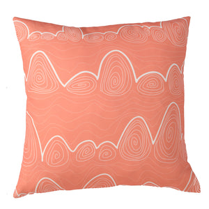 Wavelength Printed Outdoor Cushion 50 x 50cm - Coral