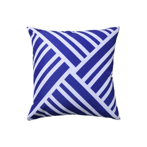 Stripes Printed Outdoor Cushion Blue