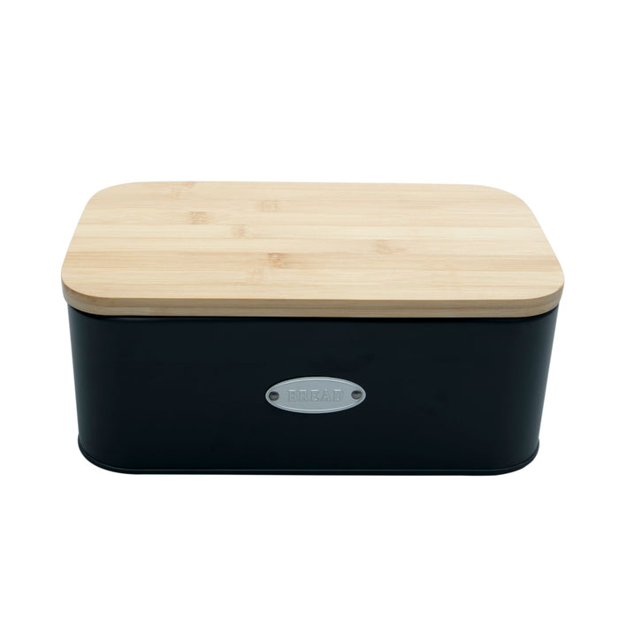 Bread Box & Canister Set With Natural Bamboo Lids