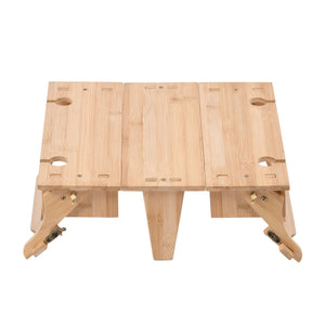 Ascot Bamboo Picnic Table Caddy - Natural Bamboo