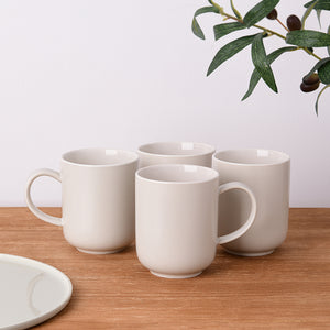  4-Piece Porcelain Mug Set Oat
